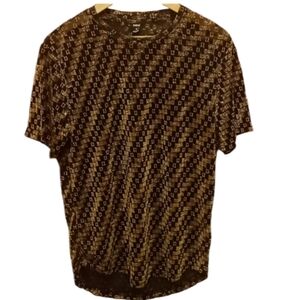 Shein Men Fashion Sheer Shirt Size Small with Curved Hem